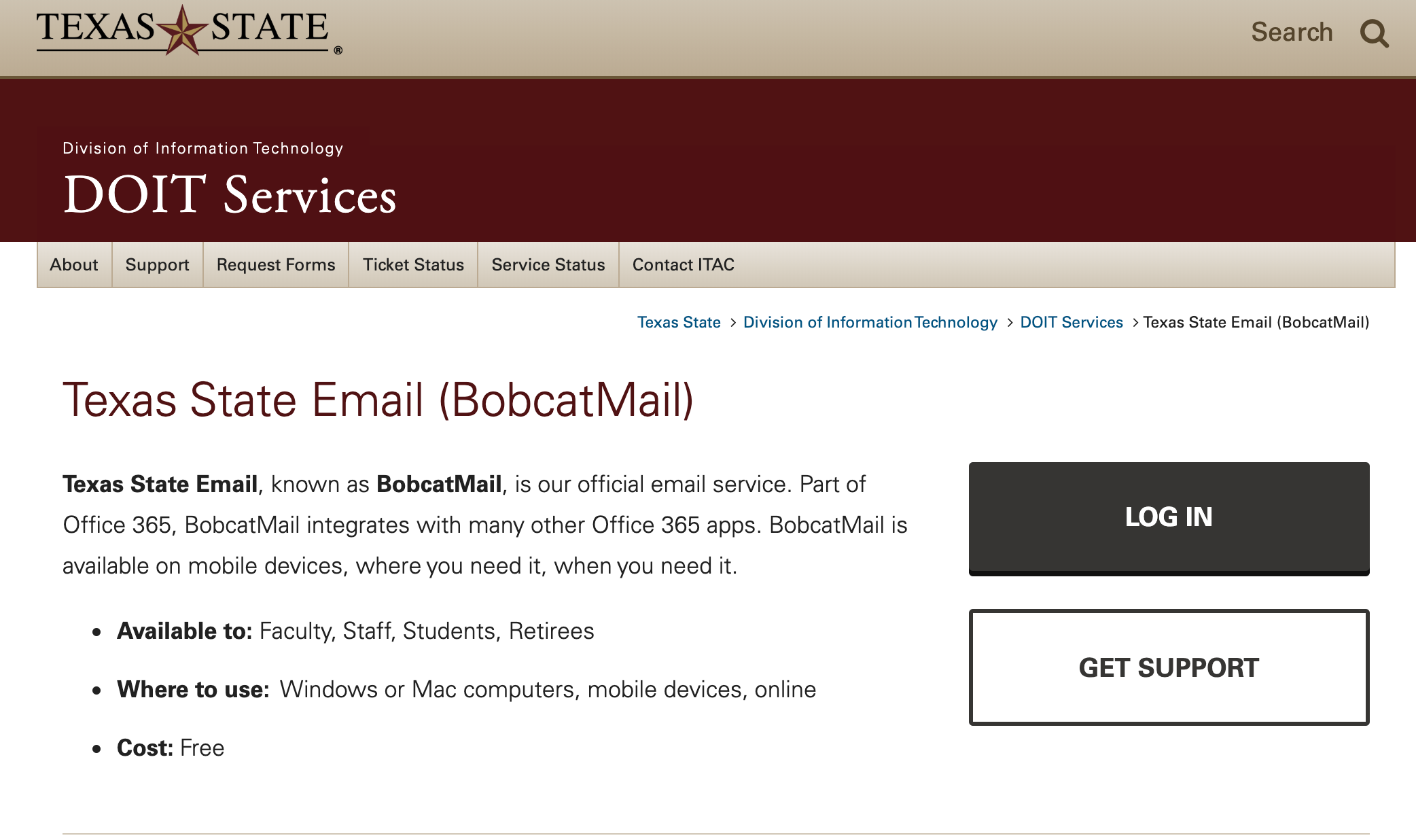 Bobcatmail login