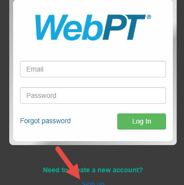 WebPT sign in